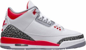 ジョーダン キッズ バッシュ Jordan Kids' GS Air Jordan 3 Retro - White/Red/Black 白 ホワイト バスケットシューズ ミニバス 子供 男