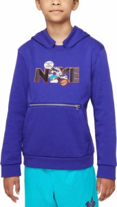 ナイキ キッズ パーカー Nike x Boys' Dri-FIT Space Jam 2 Basketball Pullover Hoodie - Light Concord