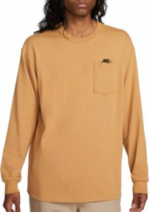 ナイキ メンズ Tシャツ 長袖 ロンT Nike Sportswear Premium Essentials Men's Long-Sleeve Pocket T-Shirt - Elemental Gold