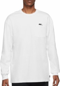 ナイキ メンズ Tシャツ 長袖 ロンT Nike Sportswear Premium Essentials Men's Long-Sleeve Pocket T-Shirt - White