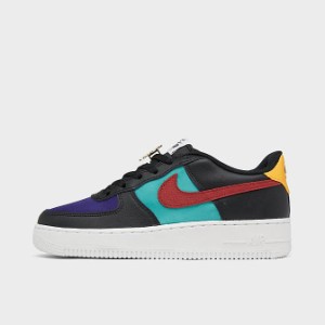 ナイキ キッズ スニーカー Nike Air Force 1 Lv8 EMB GS - Black/Gym Red/Washed Teal/Court Purple