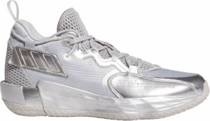 アディダス メンズ デイム７ バッシュ adidas Dame 7 EXTPLY Basketball Shoes - Grey/Silver/White