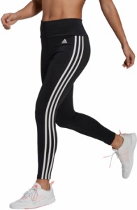 アディダス レディース トレーニングタイツ adidas Women's Designed to Move High-Rise 3-Stripes 7/8 Sport Tights - Black/White