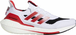 アディダス メンズ ランニングシューズ adidas Men's Ultraboost 21 Nebraska Running Shoes - White/Black/Red