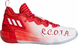 アディダス メンズ バッシュ adidas Dame 7 EXTPLY - White/Scarlet/Black