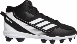 アディダス キッズ アイコン７ 野球 スパイク adidas Kids' Icon 7 Mid MD Baseball Cleats - Black/White