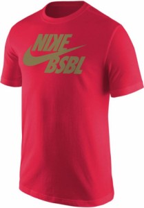 ナイキ メンズ 野球 Tシャツ Nike Mens BSBL Swoosh T-Shirt - Red