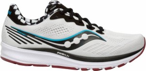 サッカニー メンズ ランニングシューズ Saucony Men's Ride 14 Running Shoes - White/Black