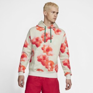 ナイキ メンズ パーカー Nike NSW Club BB Floral PO Hoodie - Tan/Red