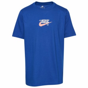 ナイキ キッズ Tシャツ 半袖 Nike Splash Swoosh T-Shirt - Blue/White