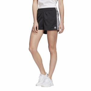 アディダス レディース ショーツ ショートパンツ adidas Originals Adicolor 3-Stripe Shorts - Black/White