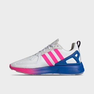 アディダス オリジナルス ウィメンズ adidas Originals ZX 2K Flux ランニングシューズ Crystal White/Shock Pink/Blue