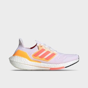 アディダス レディース ランキングシューズ Women's Adidas Ultraboost 22 Running Shoes - White/Turbo/Flash Orange