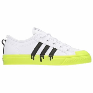 アディダス キッズ スニーカー adidas Nizza Dip Drip GS - White/Volt/Black 白 ホワイト ボルト かわいい