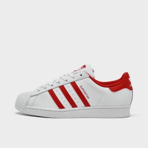 アディダス メンズ スニーカー Adidas Originals Superstar Vegan - Cloud White/Vivid Red