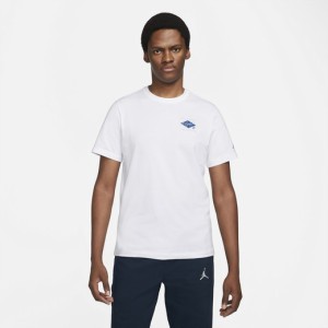 ジョーダン メンズ Tシャツ 半袖 Jordan FLT Essential Air GFX Crew - White/Dk Marina Blue