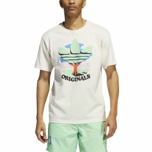 アディダスオリジナルス メンズ Tシャツ 半袖 adidas Trefoil Tree T-Shirt - White