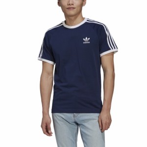 アディダスオリジナルス メンズ Tシャツ 半袖 adidas Originals 3 Stripe T-Shirt - Navy