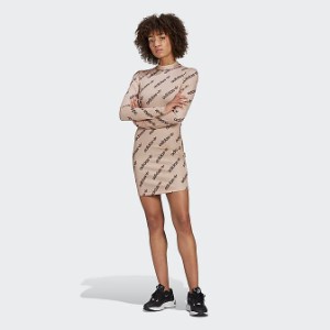 アディダス レディース Tシャツ 長袖 Women's Adidas Originals Monogram Long-Sleeve Dress - Halo Blush