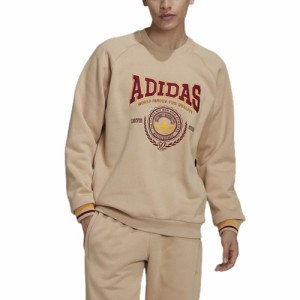 アディダス メンズ スウェットシャツ adidas Fleece Crew - Beige/Maroon