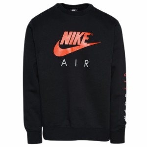ナイキ メンズ スウェットシャツ Nike Air Crew Fleece - Black/Orange
