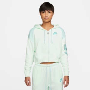 ナイキ レディース パーカー Nike NSW Air Fleece Full Zip Top - Barely Green/Washed Teal