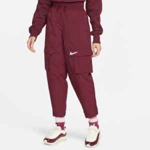 ナイキ レディース ウーブンパンツ Nike Swoosh Woven Mid Rise Pants - Maroon/White