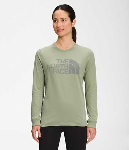 ノースフェイス レディース Tシャツ 長袖 ロンT The North Face Women's Long Sleeve Half Dome Tee - Tea Green