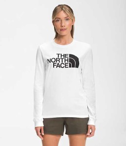 ノースフェイス レディース Tシャツ 長袖 ロンT The North Face Women's Long Sleeve Half Dome Tee - TNF White