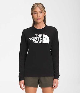 ノースフェイス レディース Tシャツ 長袖 ロンT The North Face Women's Long Sleeve Half Dome Tee - TNF Black