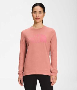 ノースフェイス レディース Tシャツ 長袖 ロンT The North Face Women's Long Sleeve Half Dome Tee - Rose Dawn