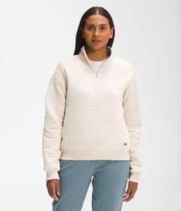 ノースフェイス レディース スウェットシャツ Women’s Longs Peak Quilted 1/4 Zip - Gardenia White White Heather