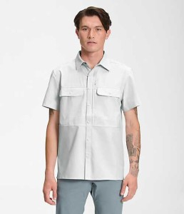 ノースフェイス メンズ カジュアルシャツ The North Face Men’s Sniktau Short-Sleeve Sun Shirt - Tin Grey