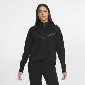 ナイキ レディース パーカー Nike NSW Tech Fleece WR Full-Zip Hoodie - Black/Black