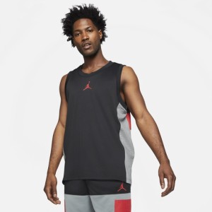 ジョーダン メンズ タンクトップ Jordan Dry Air Statement Jersey - Black/Smoke Grey/Gym Red