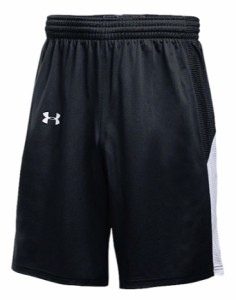 即納 アンダーアーマー キッズ バスパン Under Armour Team Fury Shorts - Black/White 黒 ブラック 白 ホワイト ミニバス バスケットパ