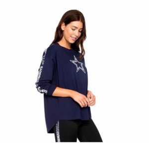 即納 レディース NFL "Dallas Cowboys" Womens Jaiden Oversized Long Sleeve T-Shirt Tシャツ 長袖 NAVY