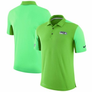 即納 ナイキ メンズ ポロシャツ 半袖 ゴルフ "Seattle Seahawks" Nike Sideline Team Issue Logo Performance Polo - Neon Green