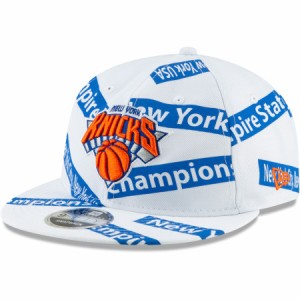 即納 ニューエラ メンズ キャップ "New York Knicks" New Era Team Taped 9FIFTY Snapback Hat 帽子 White