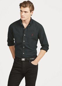 即納 ラルフローレン メンズ シャツ Polo Ralph Lauren Garment-Dyed Oxford Shirt カッターシャツ Classicサイズ Polo Black