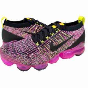 即納 ナイキ レディース ヴェイパーマックス３ Nike Air Vapormax Flyknit 3 ランニングシューズ Black/Black/Pink Blast/Hyper Turq