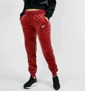 即納 ナイキ レディース ウィメンズ ベロア ジョガーパンツ Nike Sportswear Velour Heritage Jogger Pants - Team Red/University Blue