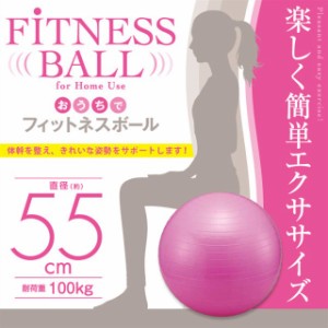 バランスボール エクササイズボール フィットネスボール ヨガボール 55cm ポンプ付 エクササイズ ダイエット ストレッチ トレーニング 健