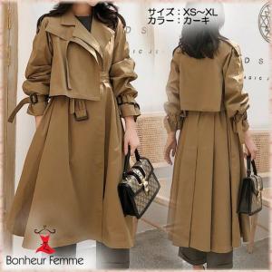 ロング トレンチコート レディース トレンチコート レディース 春 スプリングコート レディース 春コート 春 コート レディース レトロの通販はau Wowma ワウマ Bonheur Femme ボヌール ファム 商品ロットナンバー