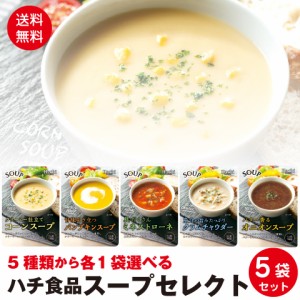 スープ セレクト 選べる 5袋セット　 コーン、パンプキン、ミネストローネ、クラムチャウダー、オニオン　送料無料 ポスト投函便　ポイン