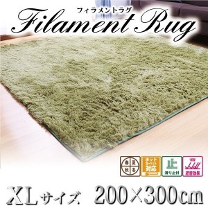 フィラメントラグ カーペット 200x300 シャギーラグ 送料無料