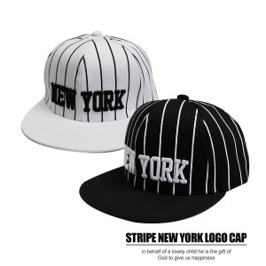 【子供服yuai】◇ストライプ NEW YORK ロゴ CAP キャップ 帽子 男の子 女の子 キッズ ダンス 衣装 ジュニア ヒップホップ 子供服