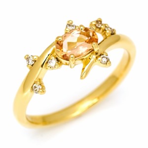 リング 指輪 レディース K18 ゴールド インペリアルトパーズ ダイヤモンド 「spumare」 18K 18金 GOLD 11月誕生石