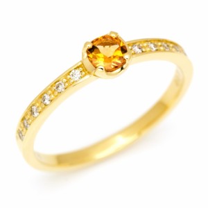リング 指輪 レディース K18 ゴールド ダイヤモンド スペサタイトガーネット 「polarita」 18K 18金 GOLD 1月誕生石