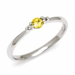 リング 指輪 レディース K18 ゴールド イエローサファイア ダイヤモンド 18K 18金 GOLD 9月誕生石